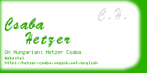 csaba hetzer business card